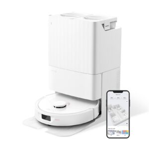 Roborock Qrevo Saugroboter mit Wischfunktion - 5500Pa Saugkraft, 3D-Kartierung, Doppeldrehmopps - Generalüberholt (Weiß)