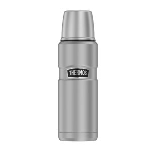 Thermos Stainless King Silber 0,47l - Edelstahl, absolut dicht, 12h heiß & 24h kalt, kompakt & robust für Reisen und Cam