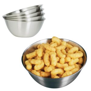 Marzoon Edelstahl Schüsseln Set – Stapelbare Metall Schalen für Salat, Snacks & Dips (4 Stück Ø 18 cm) Marzoon Edelsta