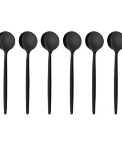 GRÄWE Provence Schwarz Kaffeelöffel, spülmaschinengeeignet, Dessertlöffel, Edelstahl, kleiner Löffel, 6 Stück, Trendig