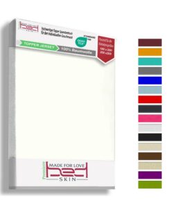Bedskin Premium Topper Spannlaken 180x200 & 200x200 cm – 100% Baumwolle, Jersey Qualität, für Hochgradige Topper bis 10