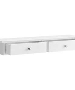 SONGMICS Wandregal für Wohnzimmer und Büro - Platzsparend, bis 15 kg belastbar, modern weiß - LWS65WT