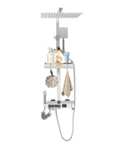 komplettes Duschsystem Regendusche Edelstahl 4 Auslässe | Regendusche Höheneinstellbar Badezentren | Duschsystem Regend