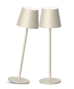 2 Stück LED Akku kabellose Tischleuchte, Warmweiß 3000K Dimmbare Tischlampe, Schlafzimmer und Outdoor Use