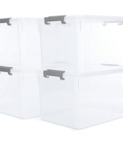 Citylife 4er Set Großeste Plastikboxen für Garage und Schrank - Ideal zum Sortieren - 45.5x3|5x27cm