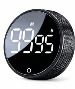 Magnetischer Pomodoro Küchentimer mit Großem LED Display und 3 Voreingestellten Zeiten für Küche Büro Schwarz