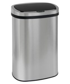 Smart FDW Küchenmülleimer mit Sensor & Deckel, Edelstahl, 50 L Wasserdicht, Elektrischer Müllcontainer Silber Automatisc