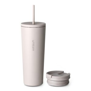 Vinsun Thermobecher beige 720ml - Auslaufsicher, doppelwandig isoliert - Heiß & Kaltgetränke - Auto & Büro