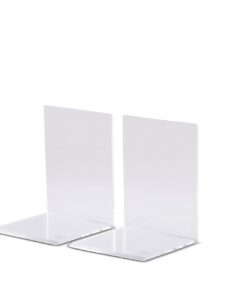MAUL Bücherhalter aus Acryl | Bücherhalter, Organizer für Kinder und Büro | Glasklar, stilvoll & mobelschoner | 2er Pack