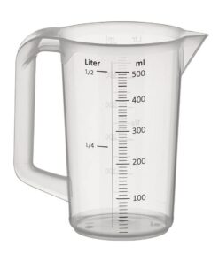 APS Messbecher 0,5 Liter - Präzise ml-Einteilung und praktischer geschlossener Griff für Küchen und Outdoor-Verwendung