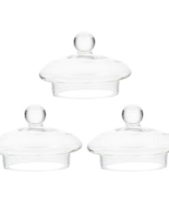 Housoutil Glas Teekannendeckel 3er Set mit Sieb für 600ml Teekanne Staubschutz