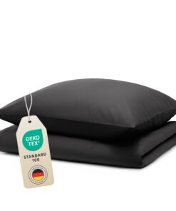 Blumtal Bettwäsche OEKO-TEX zert. - Mikrofaserbettbezug 95 °C - Anthrazit 2-teilig - Bettwäsche Set