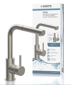 SCHÜTTE 99705 Vital Sensor-Spültischarmatur, Edelstahl, Küchenarmatur mit automatischer Wasserhahn Funktion, perfekt für