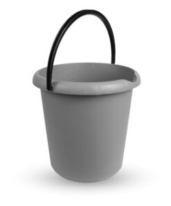 Eimer (1 Stück) Haushaltseimer, 5 Liter, Anthrazit, stabil und BPA-freiMade in EU, Putzeimer aus Kunststoff, lebensmitte