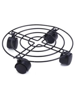 Joyivike Pflanzenroller Chrome - Rund fürOutdoor & Indoor - Fuer Aussenbereich/Innenbereich - Metall Rund Pflanzenroller