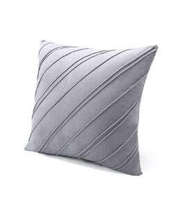 Hoisy Outdoor Kissenbezüge Grau Doppellinienstreifen für Wohnzimmer und Schlafzimmer 45X45CM