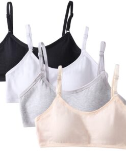 Bysion Sport Unterwäsche 4er-Pack Mädchen Fest Gepolsterte Schultergurt Bralette Top für 10-18 Jährige
