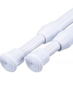 MUHOO Klemmstange Weiß - Ideal für DIY Projekte und Gardinen (30-50 cm, Ø1,3 cm)