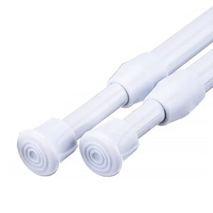 MUHOO Klemmstange Weiß - Ideal für DIY Projekte und Gardinen (30-50 cm, Ø1,3 cm)