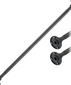 Duschvorhangstange Eisen Industriell 74-200 cm Ausziehbar Badewanne Dusche Matt-Schwarz