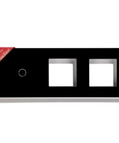 **BSEED DIY Glasrahmenkombination für Steckdose und Lichtschalter Schwarz 1 Fach** | **BSEED 228 x 86mm Glasrahmenkombi