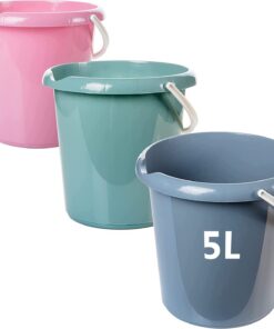 Putzeimer Haushaltseimer, stabiler Kunststoff, mit Ausguss 3 Stück 5 Liter LebensmittelgeschäftsqualitätMade in EU