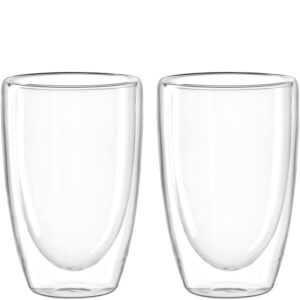 LEONARDO HOME Doppelwandbecher DUO 2er-Set 400 ml, klar Glas für Haus und Hof
