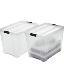 Iris Ohyama NTB-60 Aufbewahrungsboxen, 60L, 2er-Set, Transparent, BPA-freies Plastik, für Schlafzimmer und Schrank, Sich