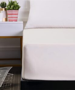 Jersey Spannbettlaken, Weiches Elastisches Leintuch für niedrige Matratzenhöhen (bis 25cm), Microfaser Einfarbig (Beige)