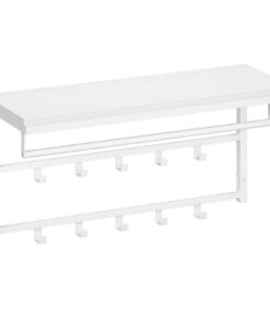 HOOBRO Wandgarderobe mit 10 Haken und Stangen für Wohnzimmer und Schlafzimmer EWT12YM01 HOOBRO 42 cm Wandmontierbadewa