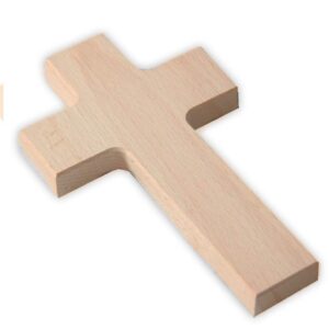 MaMeMi Wandkreuz aus Holz - Oswald Kreuz zum Bemalen & Gestalten, Buche Natur, leicht abgeschrägte Kanten