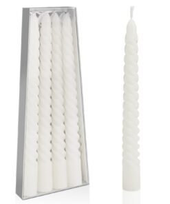 4 Stück Spiralkerzen Weiß für Dinner-Szenarien, Aesthetic Design, Lange Kerzen 25 cm