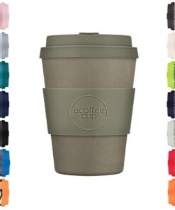 Ecoffee Cup Melaminfreie und biologisch abbaubare 12oz Reisetasse - Molto Grigio, umweltfreundlich und wiederverwendbar