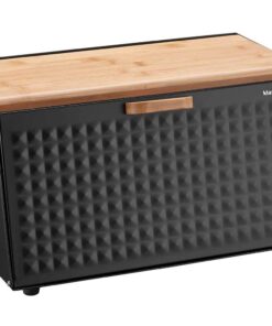Edelstahl und Holz Brotkorb Klausberg Black Brotbox Brotkasten Brotkiste für Hausfrauen und Küchenassistenten zur täglic