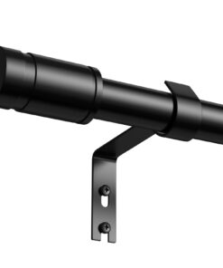 Ausziehbare Gardinenstange 81–311 cm, Schwarz – Vorhangstange 16 mm Ø zur Wandmontage