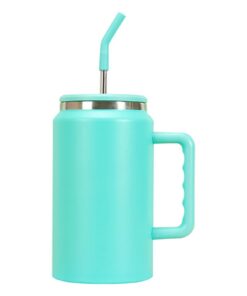 Isolierter 50 Oz Tumbler GkgWuxf - Kaltbewahrend mit Strohhalm, Deckel und Griff - Perfekt für Outdoor Aktivitäten und W