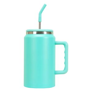 Isolierter 50 Oz Tumbler GkgWuxf - Kaltbewahrend mit Strohhalm, Deckel und Griff - Perfekt für Outdoor Aktivitäten und W