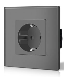 BSEED Schuko Normal Steckdose 1 Fach EU-Standard Erdungskabel Grau 16Amp 250V