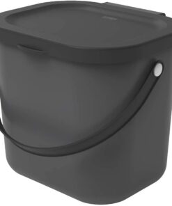 Rotho Albula Biomülleimer 6l BPA-frei mit Deckel Küche anthrazit