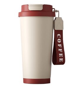 EACHPT Thermobecher Kaffee to go 530ml - Auslaufsicher mit Strohhalm und Keramikauskleidung | EACHPT Doppelwandiges Iso
