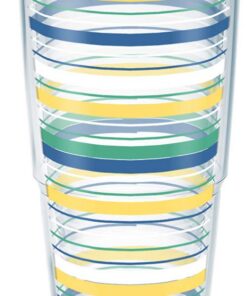 Tervis Fiesta Meadow Stripes Beige Isoliertes Thermobechen für Erwachsene, Outdoor Aktivitäten, Warm und Kalthältig, 24