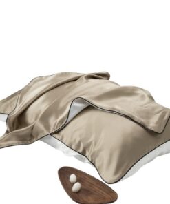 Hochwertiger Satin Kissenbezug aus Maulbeerseide, einfarbig, ideal für Schlafzimmer und Wellnesszimmer (Lage: einseitig