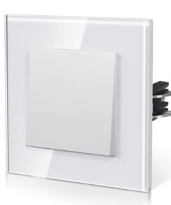 BSEED Lichtschalter Unterputz aus Glas NEU E-Serie 1 Fach 2 Wege 86mm Weiß