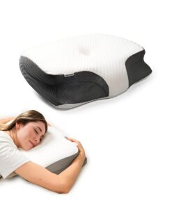 Premium Kissen gegen Nackenschmerzen 3in1 für Seitenschläfer | Orthopädisches Kopfkissen mit Mehrfachverwendung und Vers