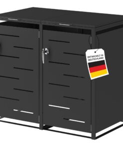 STEELSØN Diorus Wetterfestere Mülltonnenbox 2er bis 240L abschließbar – Hochwertige Mülltonnenverkleidung – Müllcontaine