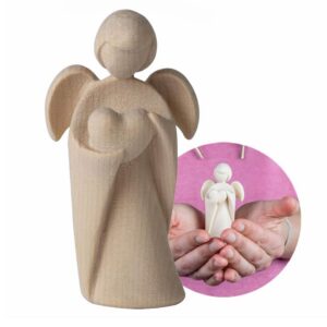 4betterdays.com NATURlich leben! Klassischer Schutzengel für Kommunion - Holzdeko - 9cm groß - perfekter Geschenkidee -