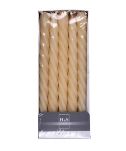 Glatte Stabkerzen Creme Beige 10 Stück 24 x Ø 2,2 cm 7 Std. Brenndauer Unparfümiert