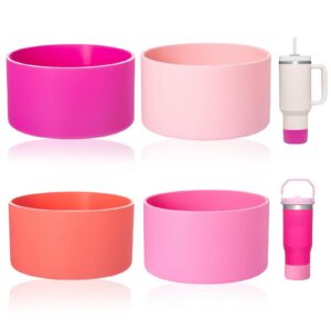 Nayyana 4er-Pack Silikonmanschette für Stanley Tumbler Boot Car Travel Quencher Gummi-Unterhülsenschutz