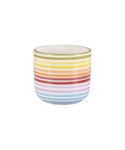 Sallys Regenbogen Blumentopf Handgefertigt Indoor und Outdoor verwendbar 15.5 x 15.5 cm Ablaufloch inclusion