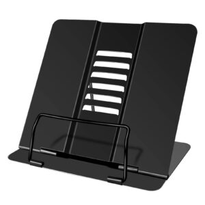 Verstellbarer Metallbuchhalter für Rezepte und Kochbücher - Leseständer für Küche und Büro |Flexible Metallbuchhalter m